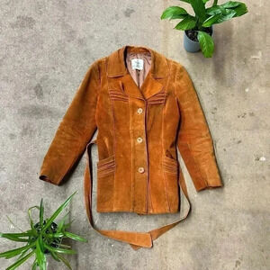VINTAGE | Sears Suede Jacket With Belt Small